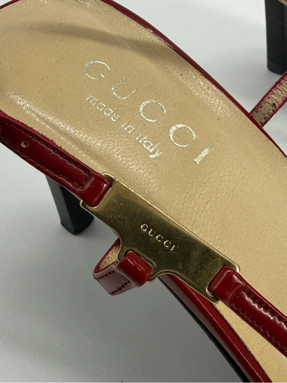 Gucci Patent Leather Slingback Pumps Red Size 7.5 - Picture 6 of 9